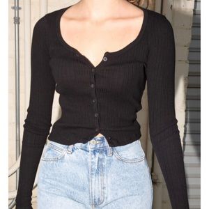 Black long sleeve Zelly Top from Brandy Melville